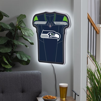 Enseigne murale lumineuse en forme de chandail à DEL 23 po Seattle Seahawks