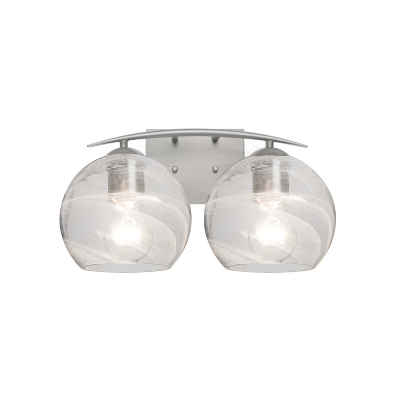 Ivers 2 - Light Dimmable Vanity Light, Satin Nickel, Vapor Clear