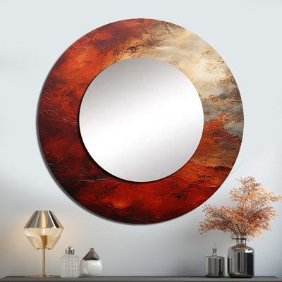 Rodnecia Maroon Mars mystère de la planète - notre miroir système solaire, miroir mural rouge unique, reproduction d'art en métal