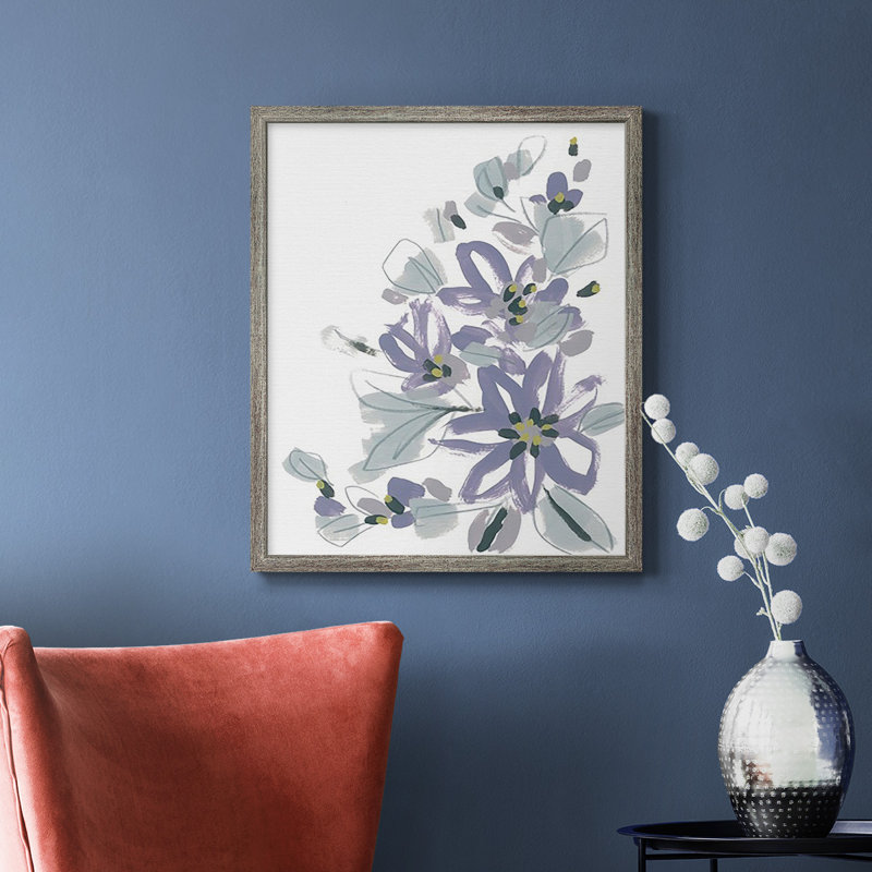 Periwinkle Patch IV, toile encadrée de qualité supérieure - prête à être accrochée, Argent patiné, H 24 po x l 20 po