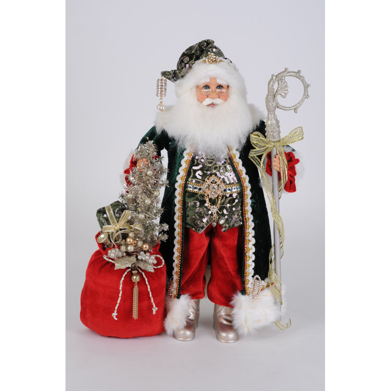 Père Noël émeraude scintillant illuminé