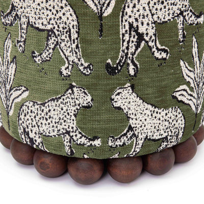 Bergenfield Leopard Jacquard Ottoman