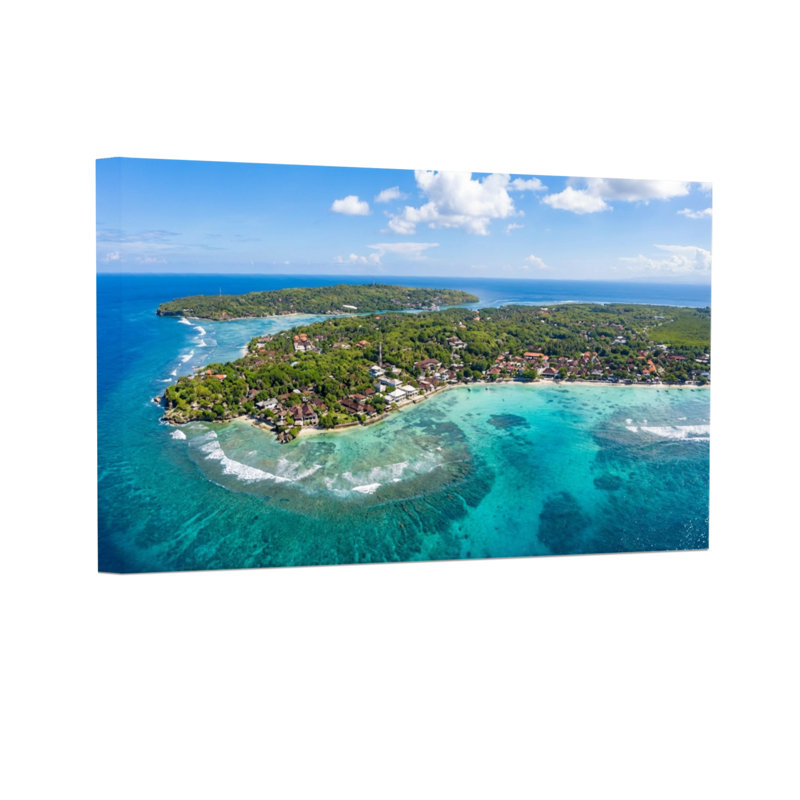 Paysage et nature, île tropicale, vue aérienne, H 12 po x l 18 po