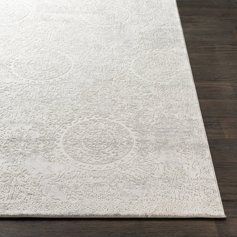 Schreffler Viscose Abstract Indoor Rug, Round 7'10"