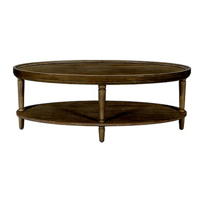 Table basse ovale avec tablette