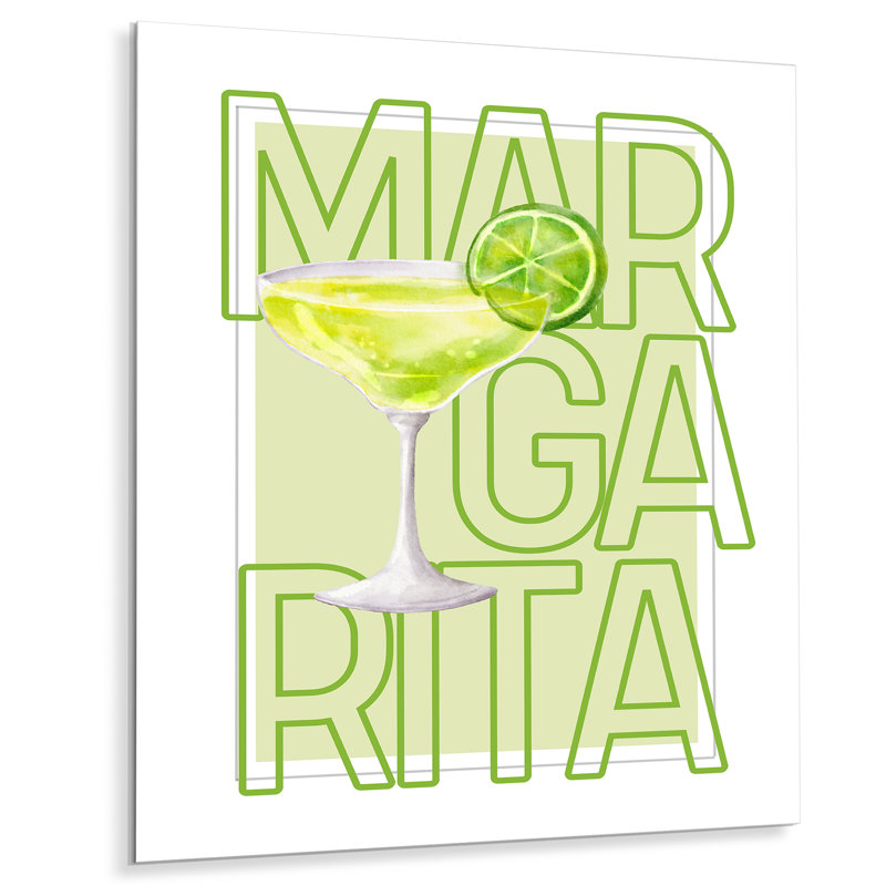 Lime Margarita mexicain cocktail III - décoration murale cocktails, Métal, H 20 po x l 12 po x P 1 po