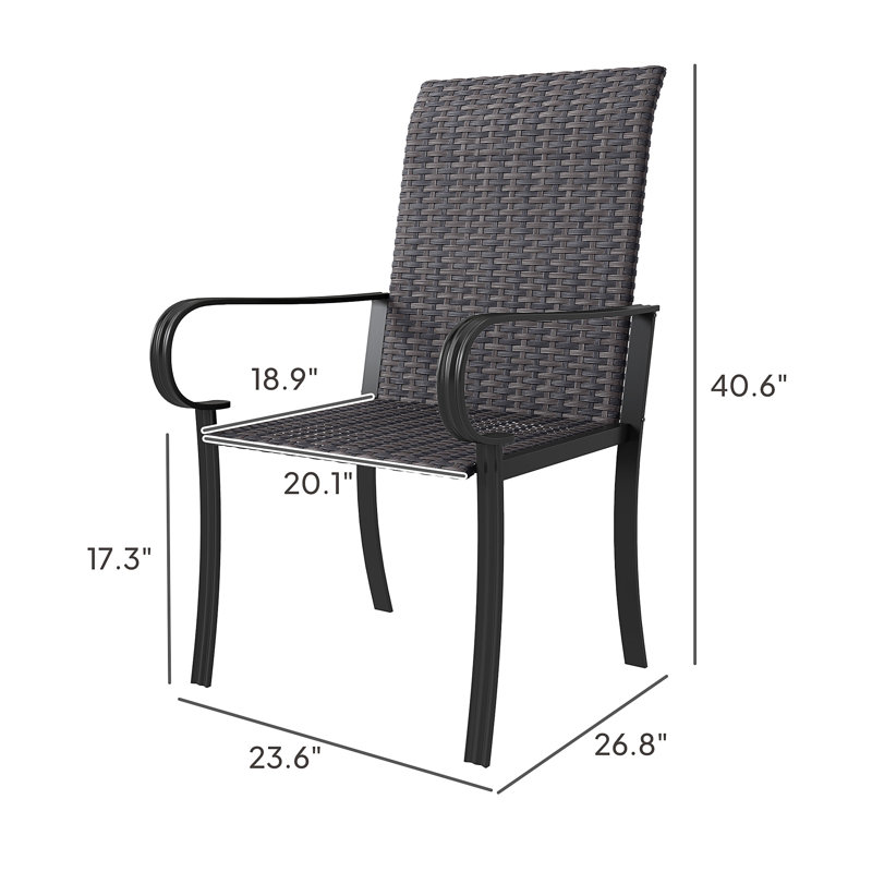 Set Of 4 Dining Chairs With Armrest(Only Dining Chairs), Brown