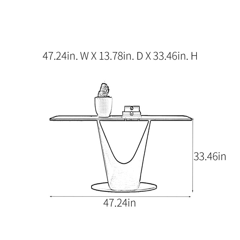 Console Modern Minimalist Art, H 33,46 po x l 47,24 po x P 13,78 po