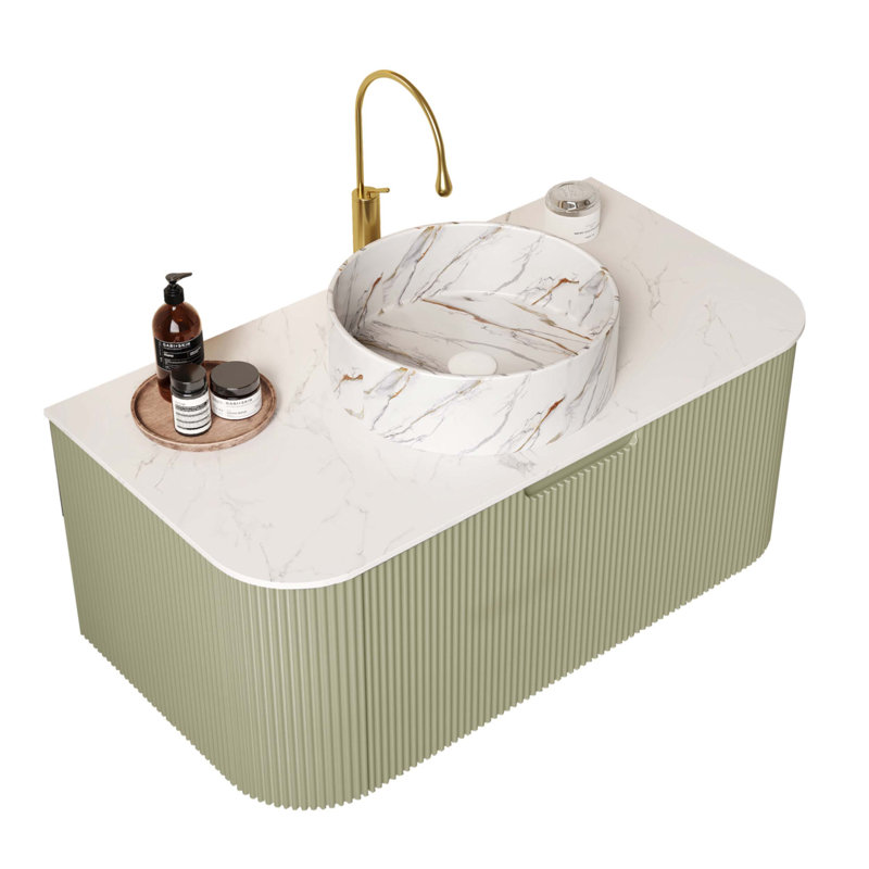 Meuble-lavabo 36 po avec lavabo, Vert, 36"