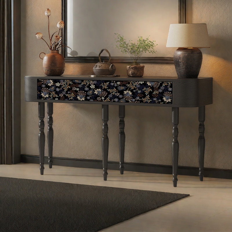 Console simple à tiroir en bois, H 31,5 po x l 62,99 po x P 15,75 po