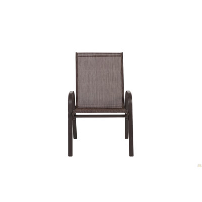 Ensemble de 6 chaises de jardin 6 pièces, chaises de camping d'extérieur en tissu respirant PVC-coated polyester, ensemble de 6 chaises de jardin avec dossier haut