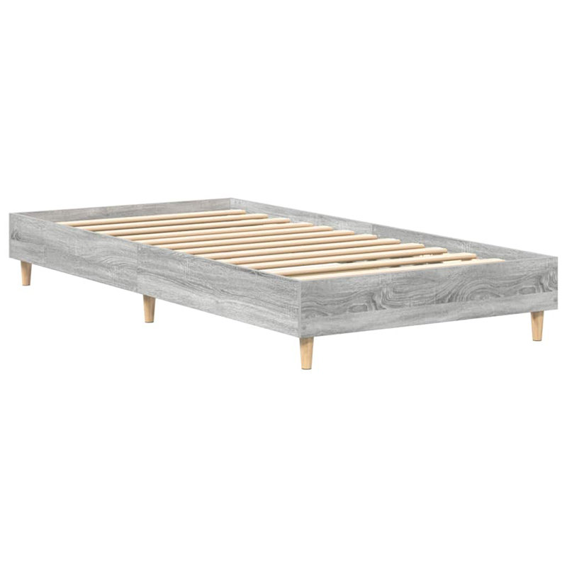 Bed Frame No Mattress Engineered Wood, Small Single (2'6), Grey Sonoma