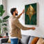 Golden Shell Art Deco - Wrapped Canvas-402527191-402527148