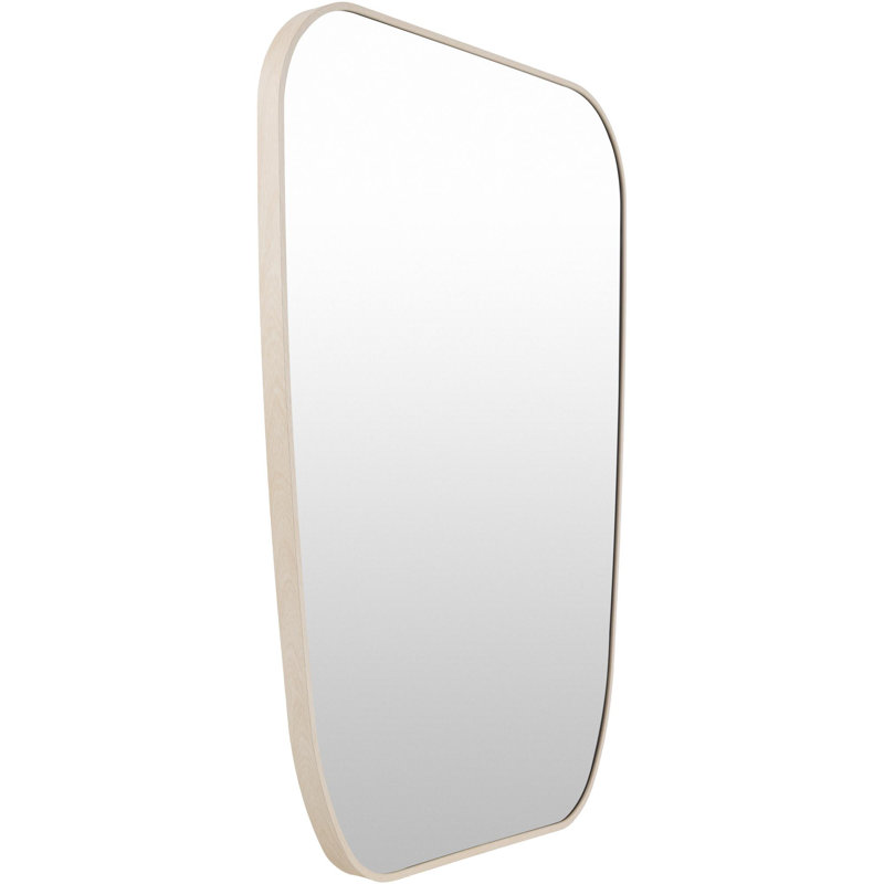 Sirona Metal Asymmetrical Wall Mirror, Bleached Oak