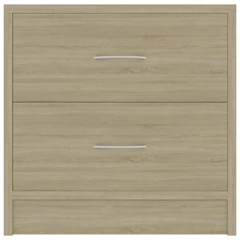 Bedside Cabinet Chipboard Nightstands Storage Unit, Sonoma Oak, Set of 2