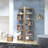 Modern Oak Bookshelf, 100% Melamine Coated Particle Board, 30.7 x 67.0 x 11.6 inches | 5 Shelves with 10.0 inch Height | Wall-Mountable Design for Additional Storage | Stylish & Functional for Home or Office
