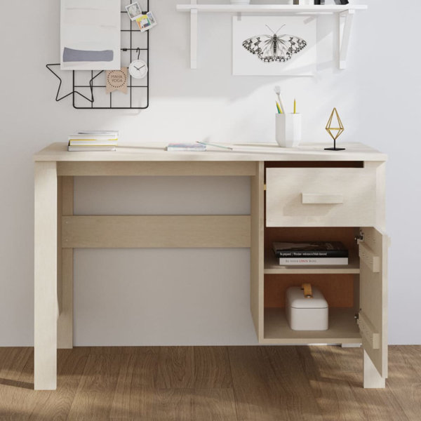 Brayden Studio Harrouda 113Cm W Rectangular Computer Desk with Cabinet ...