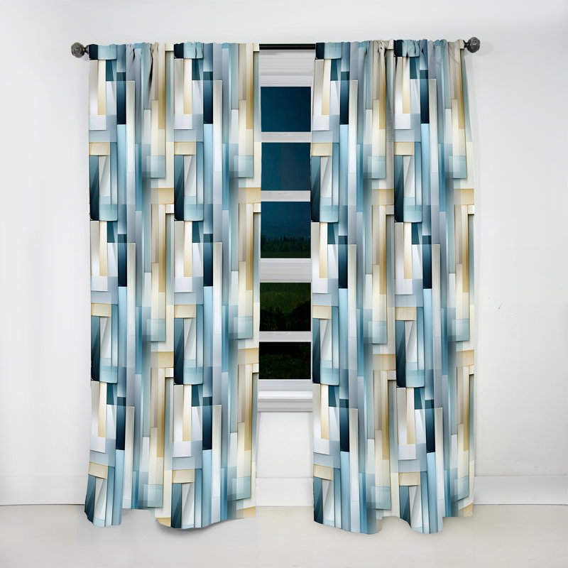 Rideau en velours moderne Serene Structures II - obscurcissant - 1 panneau, L 52 po x L 95 po