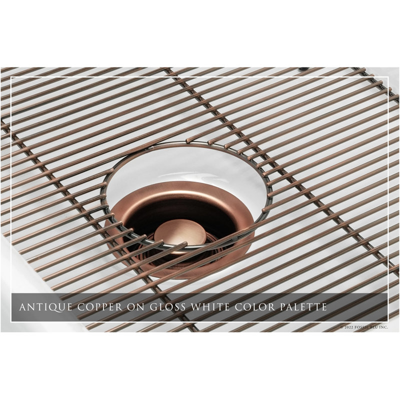 Luxury 33" L x 20" W Dual Mount Kitchen Sink with Basket Strainer, Antique Copper Accessories