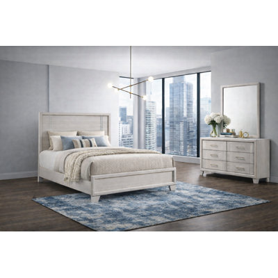 Classic Panel Bedroom Set in Cream Finish