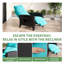 Fauteuil inclinable d'extérieur en osier avec dossier et repose-pieds réglables, fauteuil de patio avec table rabattable et coussin, structure en acier-323480413