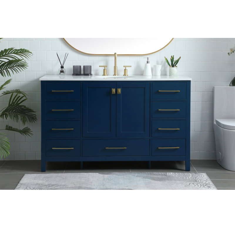Meuble-lavabo simple 54 po Irene, Bleu
