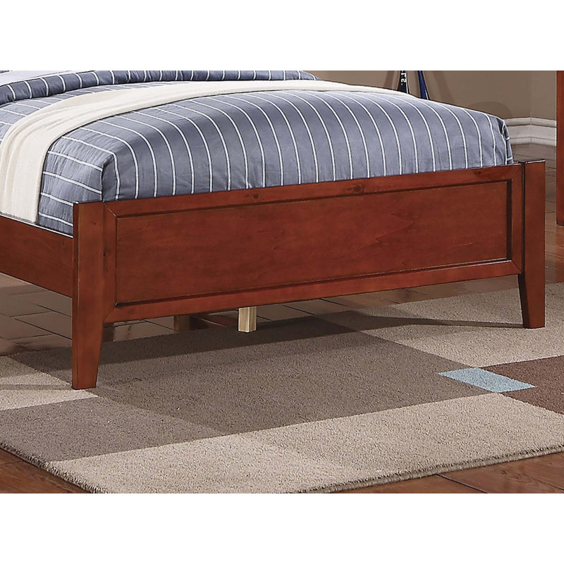 Lit simple moderne (1 pièce): fini cerisier / espresso, tête de lit unique, cadre de lit en placage, mobilier de chambre à coucher