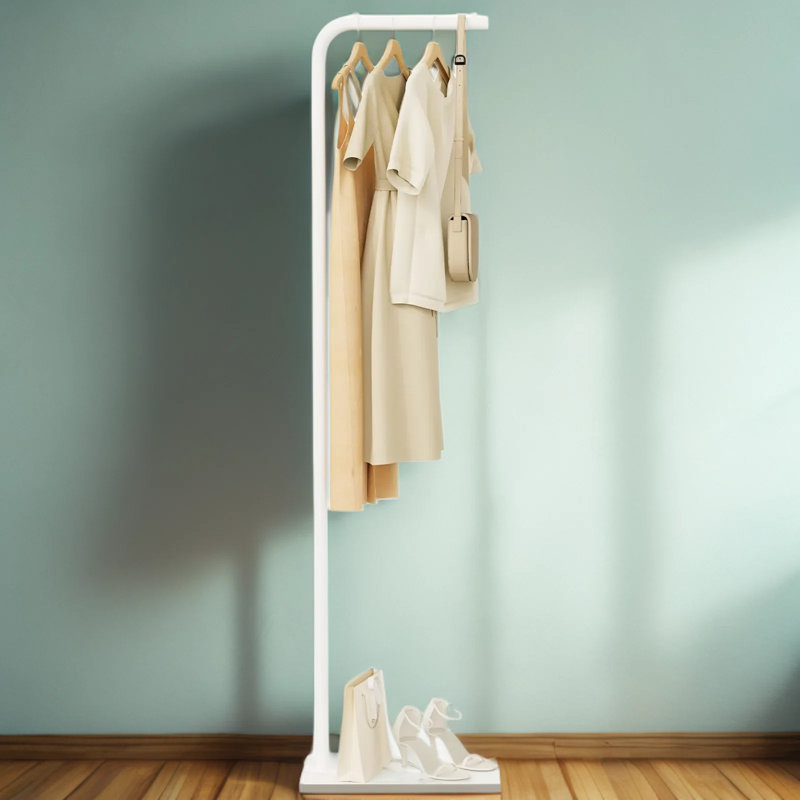 Modern Metal Coat Rack With Heavy Rock Base, Space-Saving L-Shape Design For Hallway, Entryway, Bedroom, And Office, Freestanding Garment Rack
