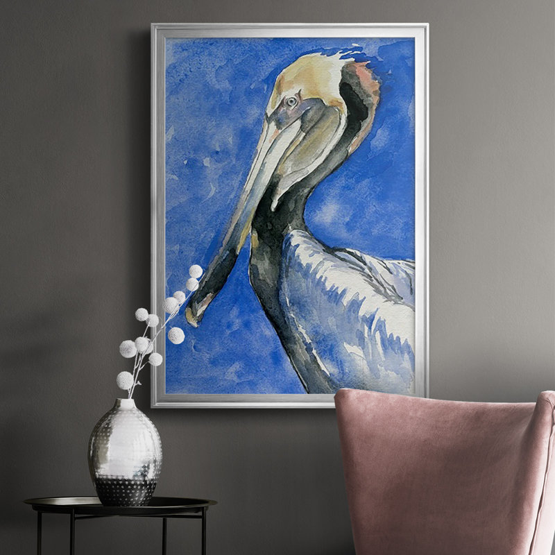 " Pelican Pool II ", 36.5" H x 26.5" W x 1" D, Silver