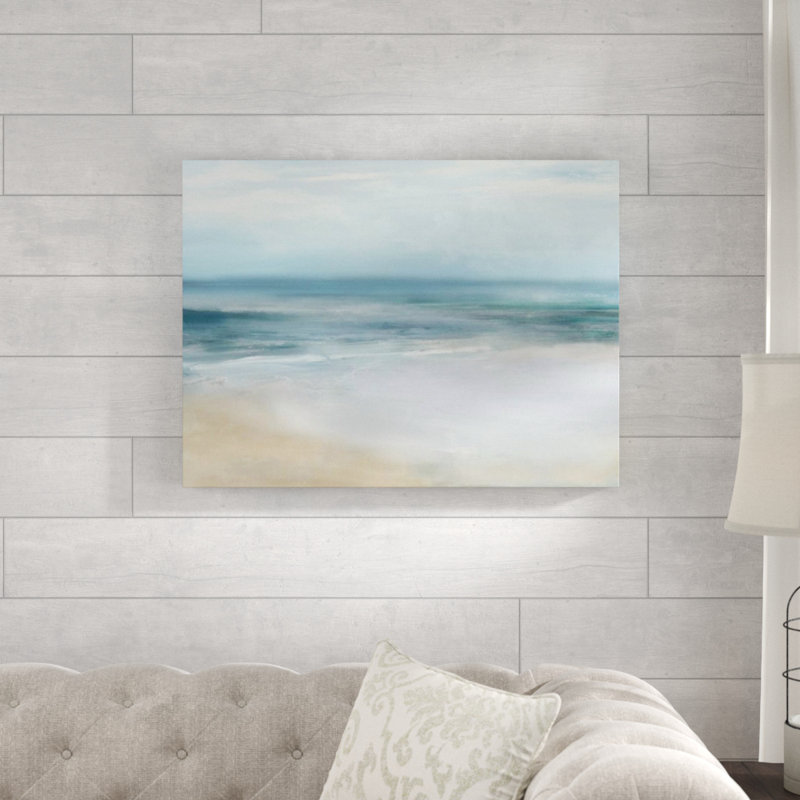 Emma McCartney «A Day at the Beach», reproduction d'art sur toile tendue, H 24 po x l 32 po x 1,5 po, Extérieur