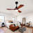 Hot Sales 42 Inch Ceiling Fans With Lights And Remote, Outdoor Ceiling Fan For Patios With Light 3 Blades Modern Ceiling Fan Noiseless Reversible Dc Motor, Wood Fan For Farmhouse