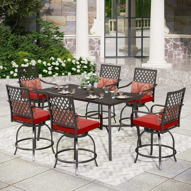  Rectangular 6 - Person 67" Dinning Set with Cushions