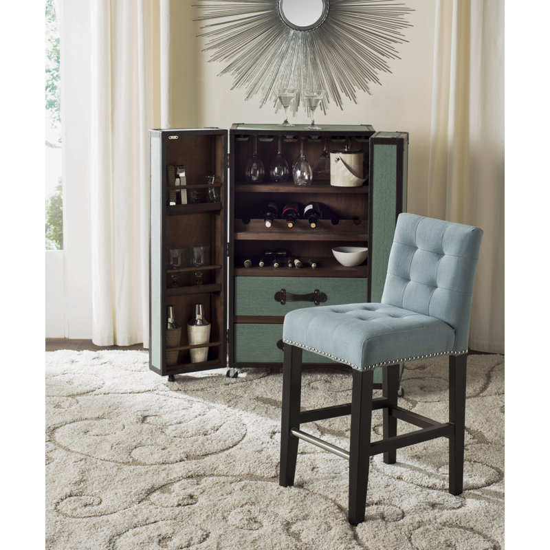 Tabouret de bar Apoloniusz, Counter Stool (23.8" Seat Height), Sky Blue