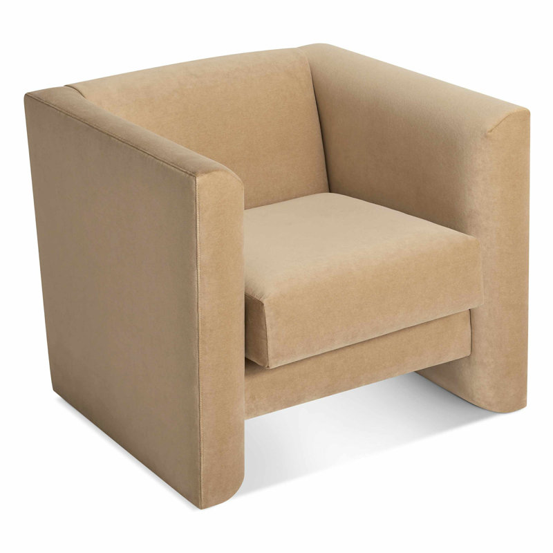 Chaise longue double en duvet, Cuir véritable chameau
