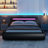Charlesten Vegan Leather Platform LED Lights Bed with Wooden Slats and Adjustable Headboard, RGB Lighting & Music Sync, No Box Spring Needed-852362829-852362830