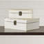 Ensemble de 2 boîtes de rangement Rustic Ivory