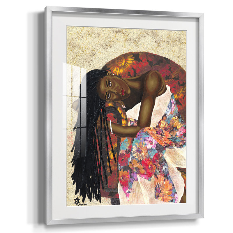 Ochre Perspectives II, reproduction encadrée, Papier avec cadre argenté, Blanc
