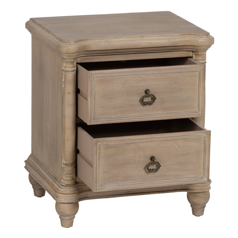 Melousia 48cm W Solid Wood Bedside Table