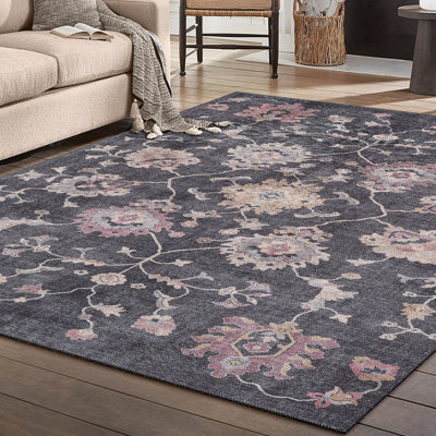Tapis performance tissé à la machine London - gris anthracite - 8 pi 4 po x 11 pi 6 po