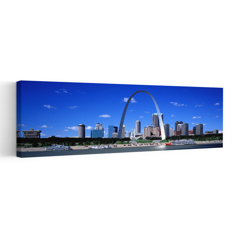 Skyline, St Louis, Mo, États-Unis, art abstrait moderne, art mural urbain, H 12 po x l 36 po