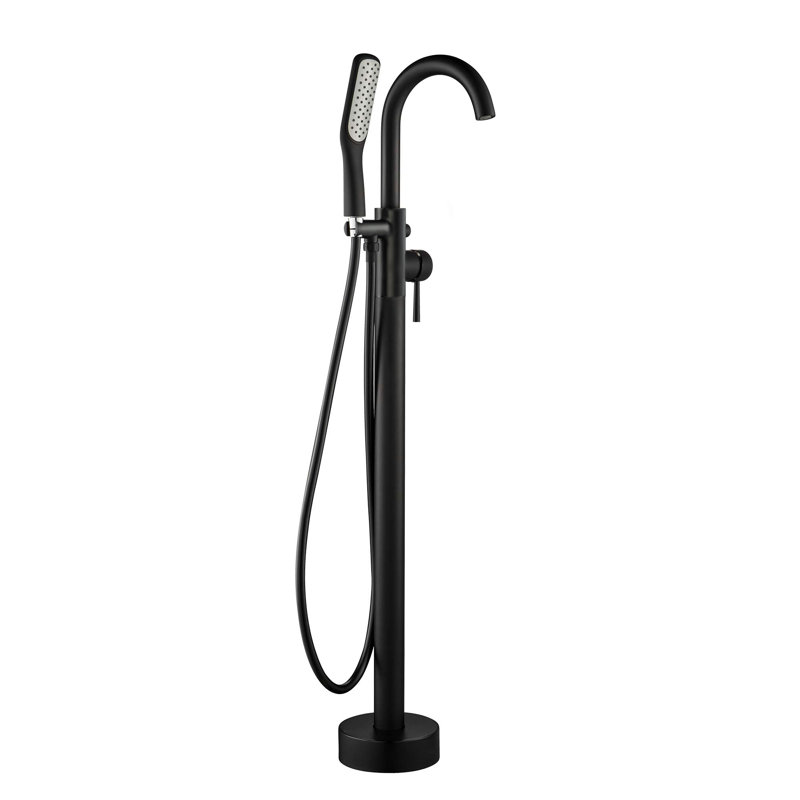 Single Handle Floor Mounted Freestanding Tub Faucet, Polished Chrome