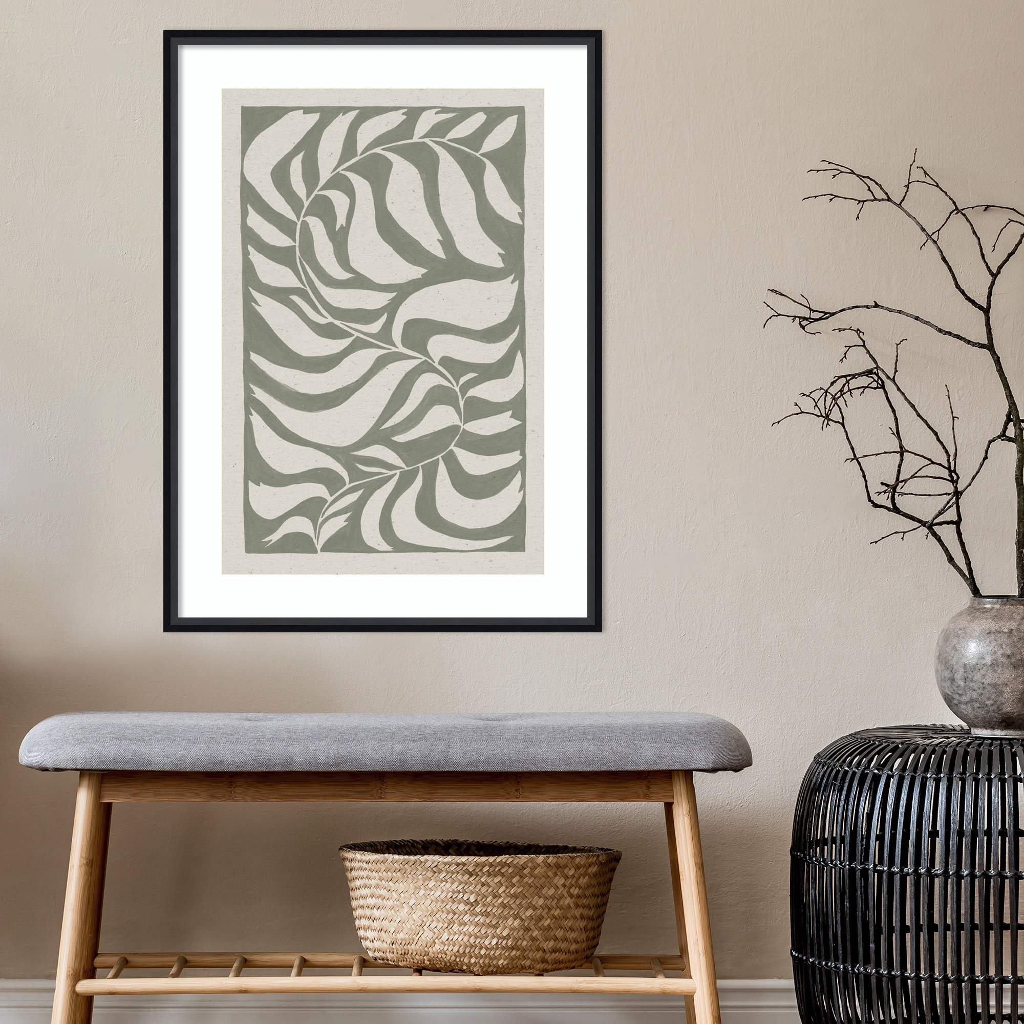 Winding Vine by Moira Hershey, Black, 13" H x 10" W x 2" D