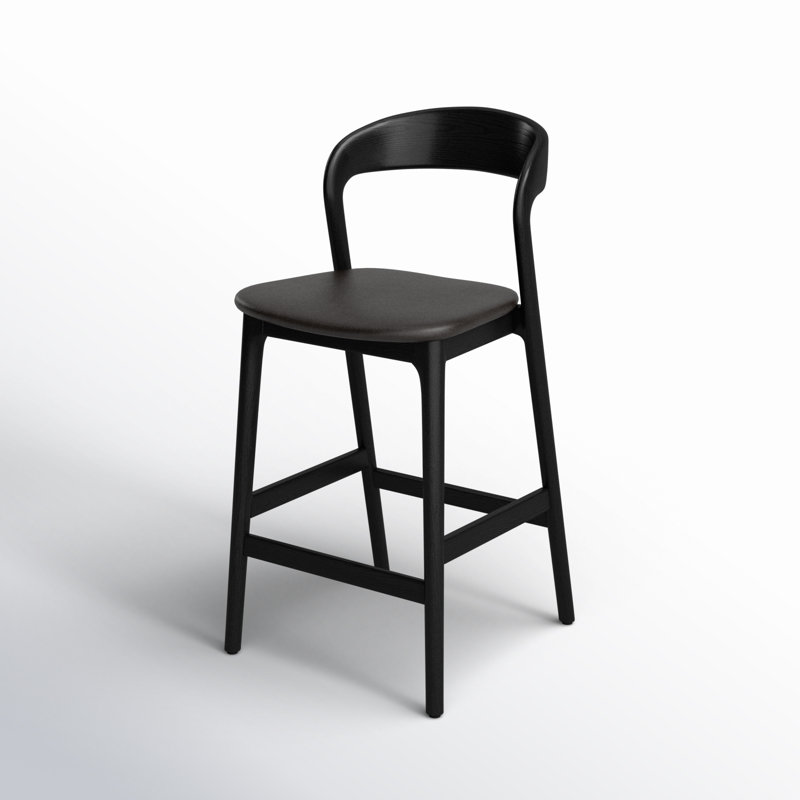 Amare Stool, Counter Stool (26.5" Seat Height), Sonoma Black Genuine Leather/Black