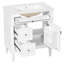 Meuble-lavabo de 30 po avec lavabo, armoire de salle de bain autoportante avec tiroir rabattable et tablette réglable, structure en bois d'hévéa massif, panneaux de fibres à densité moyenne et poignées en métal-709594892