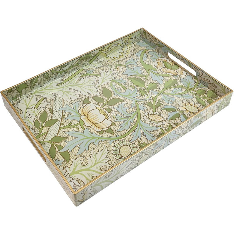 Serving Tray With Handles, Decorative Plastic Tray For Coffee Table, Living Room, And Home Decor