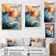 Teal Orange Bold Abstract Flow Collage II - Abstract Collages Canvas Print