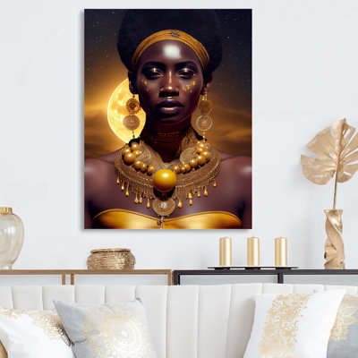 «Queen African Woman Under Moon I», impression sur toile
