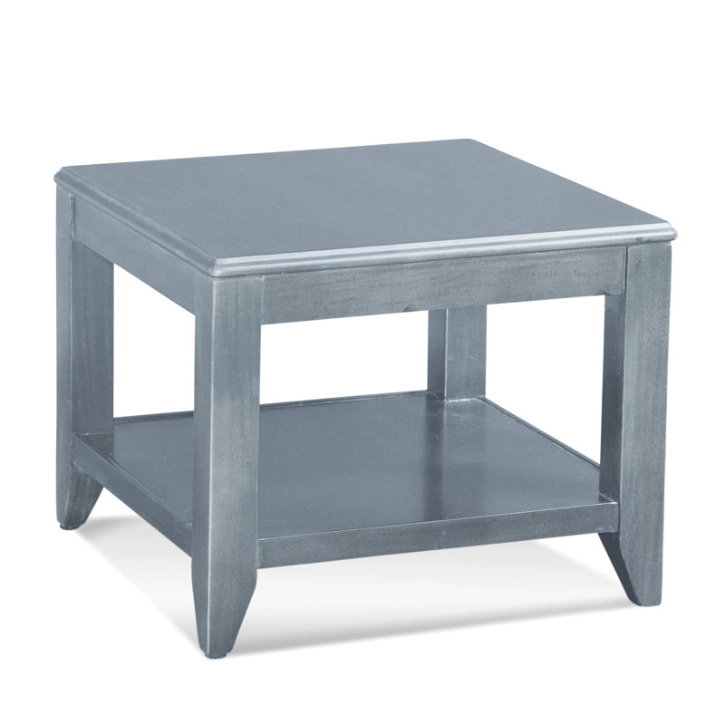 Elements Solid Wood End Table, Sea Glass