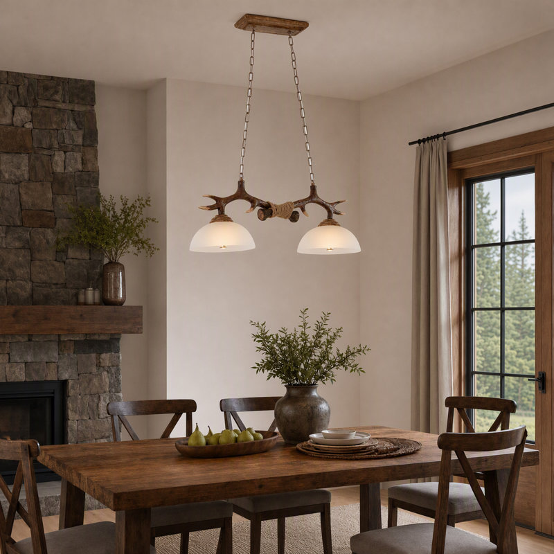 Antlers 2 Lights Chandelier