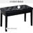 Black Duet Piano Chair With Faux Leather Cushion And Wooden Structure Cushioning Frame